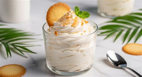 foto de mousse de coco en copas decoradas
