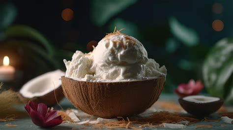 foto de una crema de coco en un bol, con textura suave