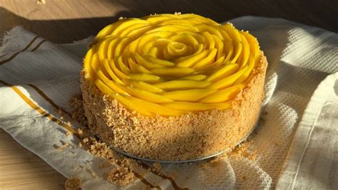 Diagrama de capas de la tarta de mango y queso fresco