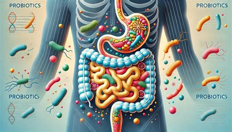 Ilustración: Microbiota intestinal saludable y el efecto de los probióticos.