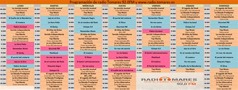 imagen de una parrilla de programación de radio
