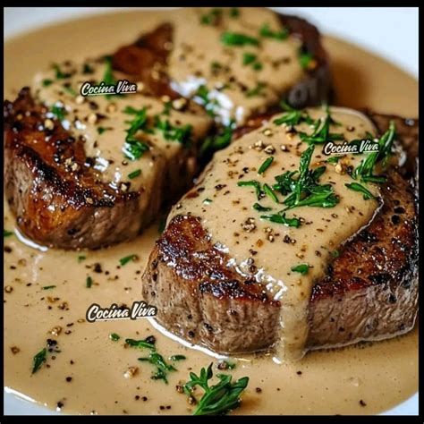 Filete de res a la pimienta verde emplatado