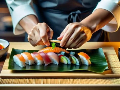 Maestro de sushi preparando nigiri