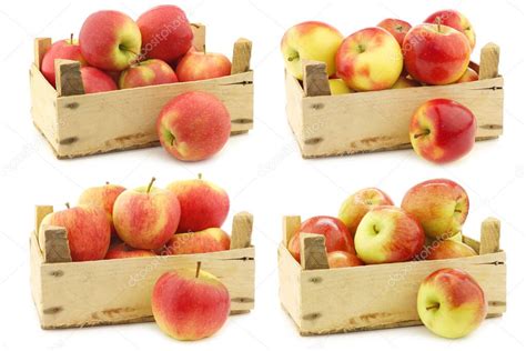 manzanas Elstar y Braeburn, rojas y amarillentas