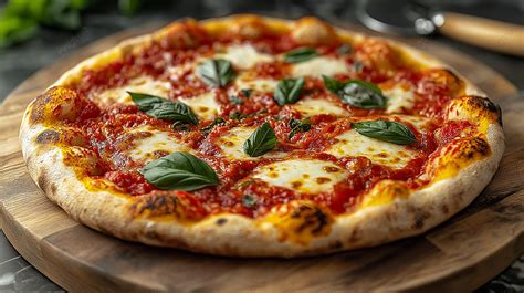 Imagen de una pizza napolitana recién horneada