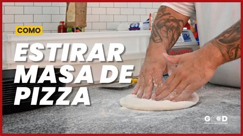 Esquema de técnica de estirado de masa de pizza