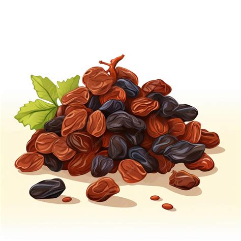 Ilustración de pasas de uva y especias.