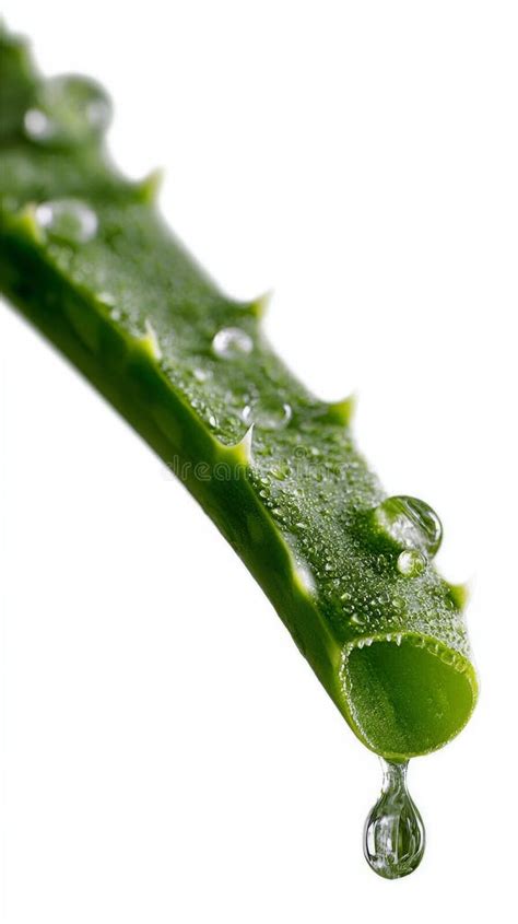 Hoja de aloe vera fresca con gotas de agua