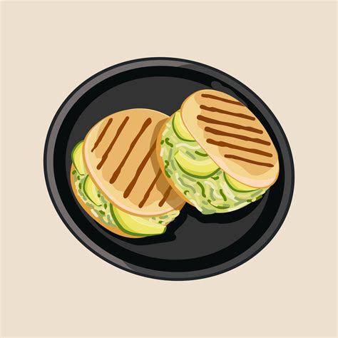 Ilustración de una arepa dorada y esponjosa