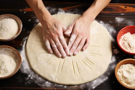 Primer plano de manos formando una arepa