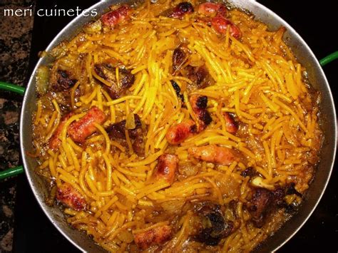 Fideos al horno estilo paella con carne