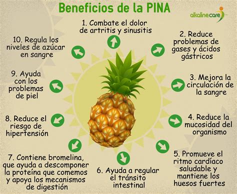 Infografía detallando los beneficios digestivos de la piña y el apio.