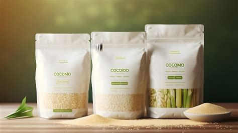 Imágenes de envases biodegradables hechos con almidón de maíz