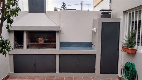 Diagrama de la construcción de la base y mesada de una parrilla