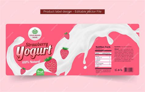 Ejemplo visual de una etiqueta de yogurt con un uso equilibrado del espacio en blanco para resaltar la frescura del producto