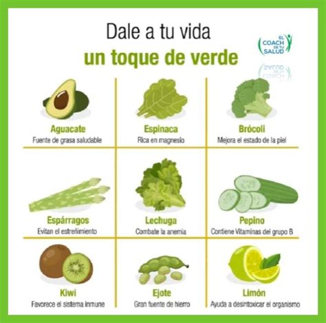 Esquema nutricional comparativo de vegetales verdes vs. cítricos