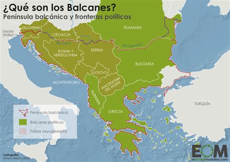 Mapa de los Balcanes mostrando la región donde se originó el yogur