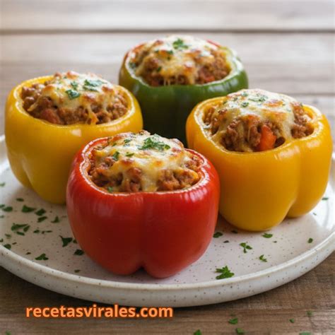 Ajíes rellenos gratinados en el horno
