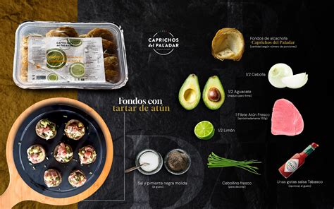 fotografía de fondos de alcachofa con tartar de atún