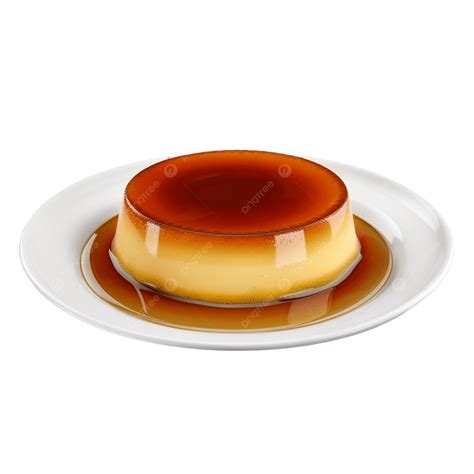 Plato de flan cremoso con caramelo líquido