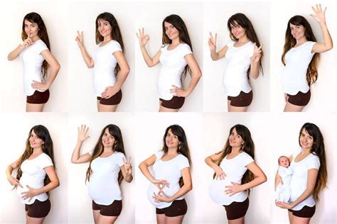Foto de mujer embarazada de 16 semanas mostrando su vientre en crecimiento.