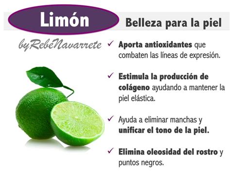 Esquema de los beneficios del limón para la piel del rostro (antioxidantes, purificación, luminosidad)