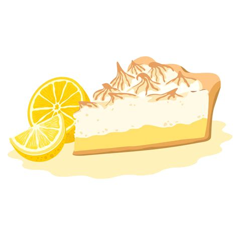 Ilustración de un trozo de pie de limón con merengue