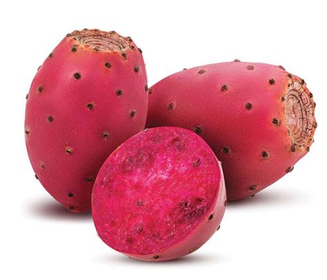 Imagen comparativa de la textura de tunas verdes y rojas.