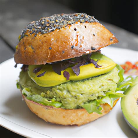 Foto de una Avocado Burger con diferentes rellenos (salmón, pollo, vegetariano)