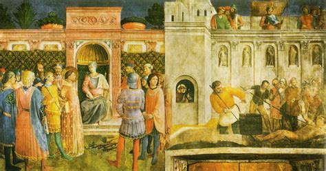 Ilustración del martirio de San Lorenzo en la parrilla