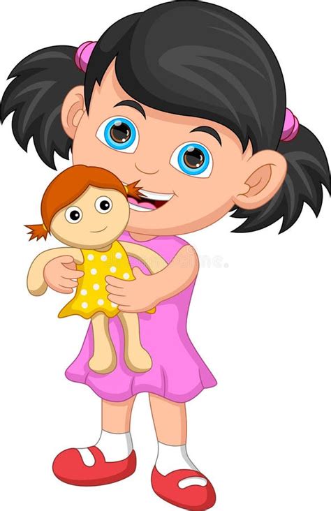 Ilustración artística que representa a una niña pequeña buscando a su muñeca en un escenario de juguetes mágicos y oníricos.