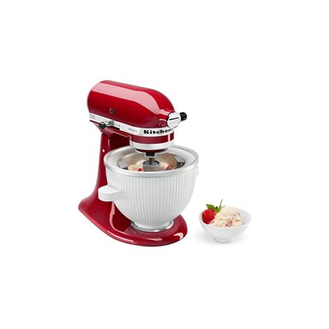Foto de un bowl para hacer helado acoplado a una batidora de pedestal