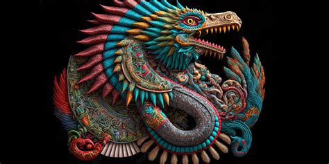 Representación de Quetzalcóatl como serpiente emplumada
