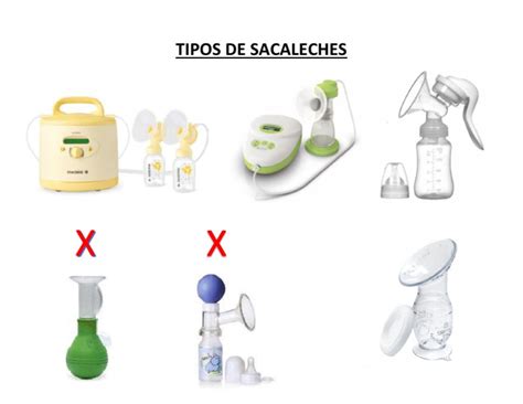 Distintos tipos de sacaleches y recipientes de almacenamiento de leche materna