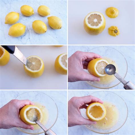 Limones vaciados para rellenar con helado