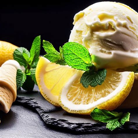 Helado de limón cremoso servido en copa