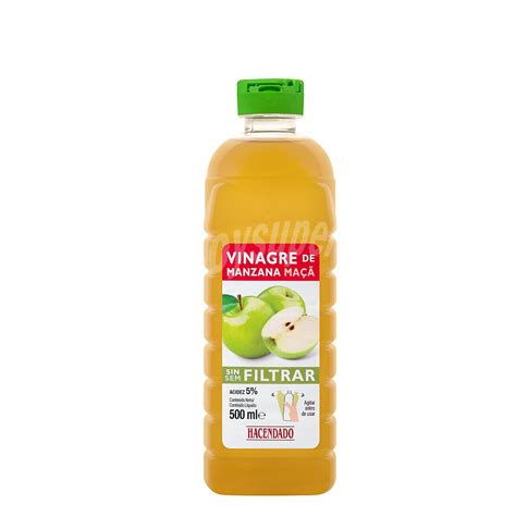 Tabla comparativa de vinagre de manzana filtrado y sin filtrar