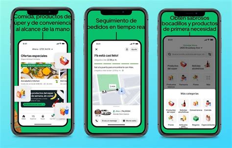 Captura de pantalla de la aplicación Uber Eats mostrando el seguimiento de un pedido de supermercado