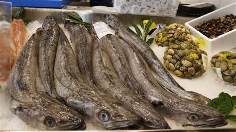 Foto de merluza fresca en una pescadería