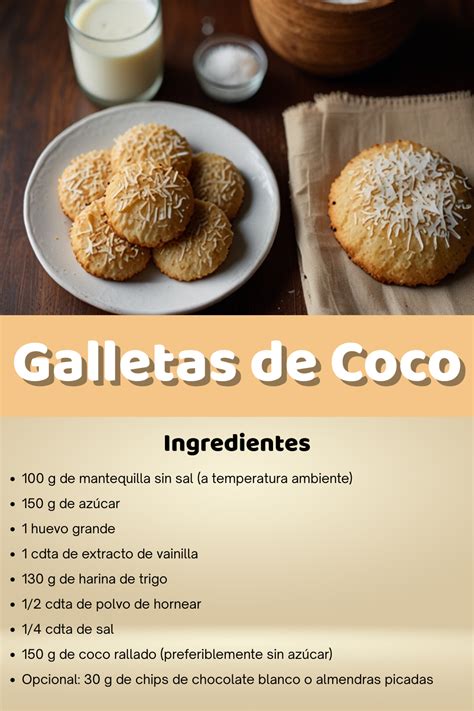 infografía con los 3 ingredientes principales: coco rallado, harina de almendras y sirope natural
