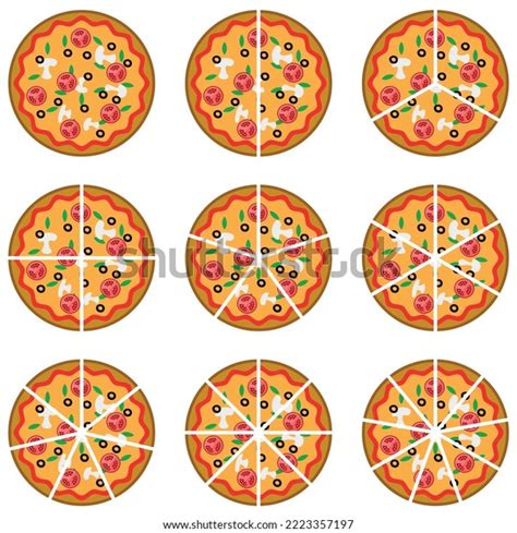 Esquema visual que muestra una pizza dividida en 8 porciones iguales, etiquetadas con su valor fraccionario (1/8) y su representación decimal (0.125).