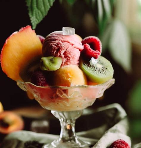Persona preparando helado casero con frutas frescas
