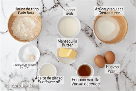 Infografía: ingredientes esenciales para cupcakes (harina, huevos, azúcar, mantequilla, leche)