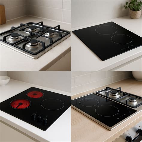 Comparativa visual entre encimeras de inducción, vitrocerámica y gas