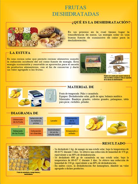 infografía sobre el proceso de deshidratación de alimentos