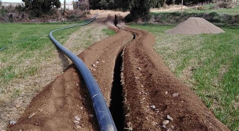 Preparación de zanjas para la plantación de espárragos, con enmiendas orgánicas en el fondo