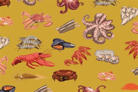 Infografía comparativa de nutrientes en diferentes mariscos magros