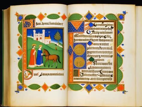 Ilustración de un manuscrito medieval mostrando una cocina con plancha de hierro sobre fuego abierto