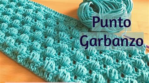 Muestra de tejido con punto garbanzo en crochet