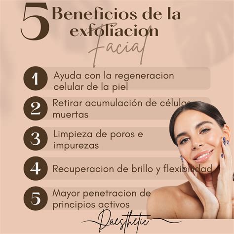 infografía con los beneficios de la exfoliación